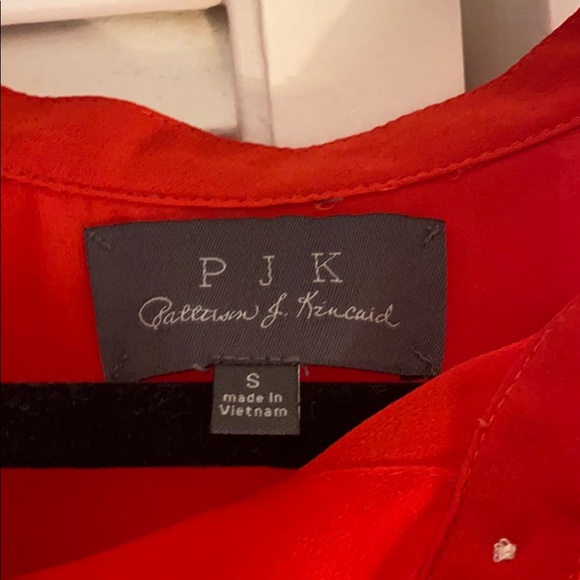 Patterson J Kincaid red silk pocket tee size small - Picture 5 of 5